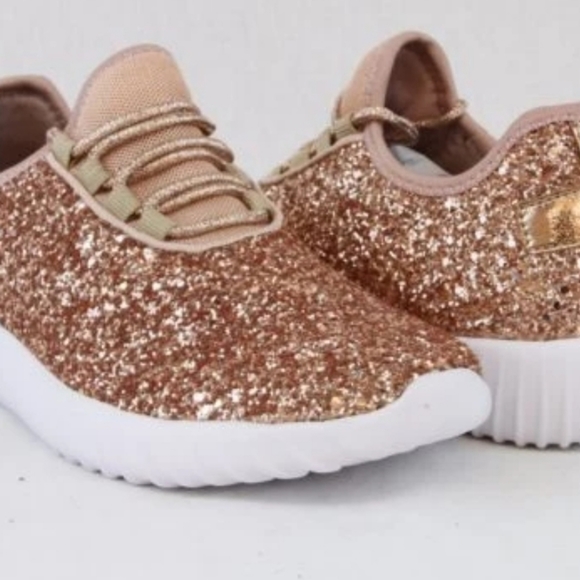 SOLD!!! Rose Gold Glitter Bomb Tennis Shoes - Picture 3 of 8